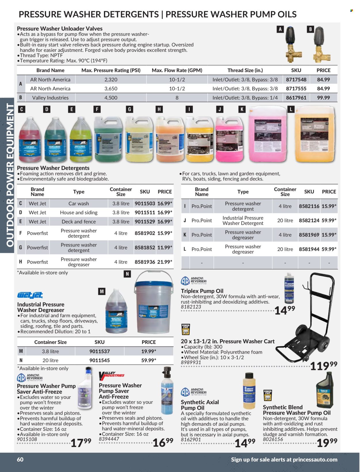 thumbnail - Princess Auto Flyer - Sales products - roofing, siding, cart, pressure washer, container, degreaser. Page 62.
