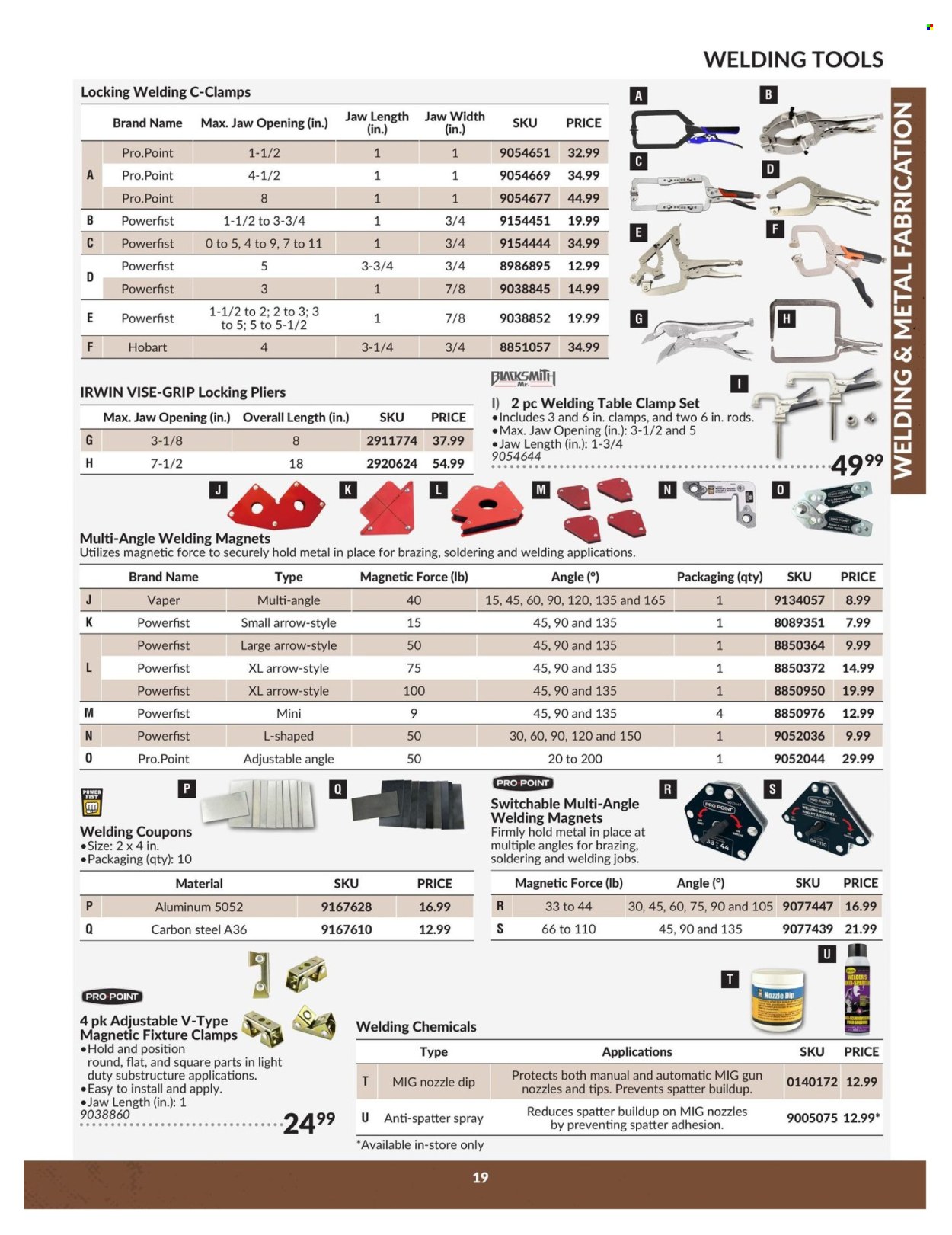 thumbnail - Princess Auto Flyer - April 23, 2024 - April 22, 2025 - Sales products - pliers, table, clamp set, welding magnet, clamp. Page 19.