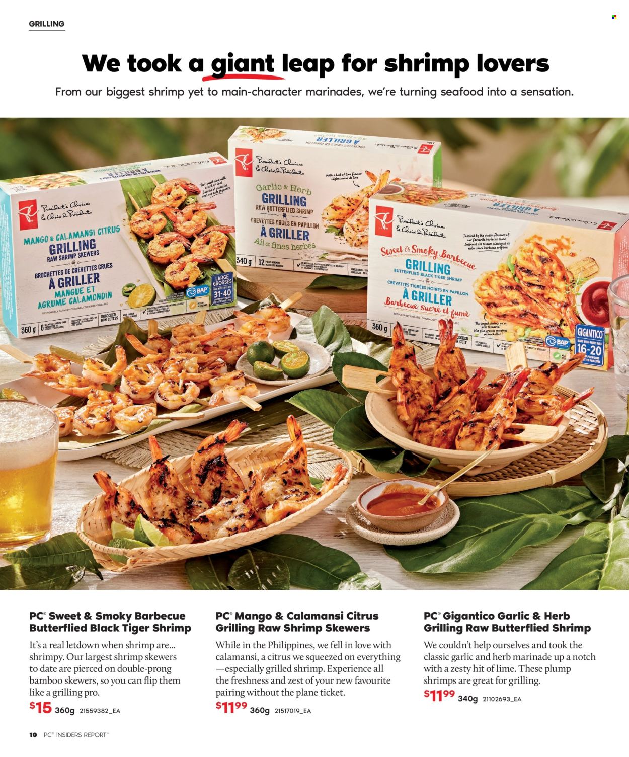 thumbnail - Provigo Flyer - Sales products - shrimps, shrimp skewers, marinade. Page 10.