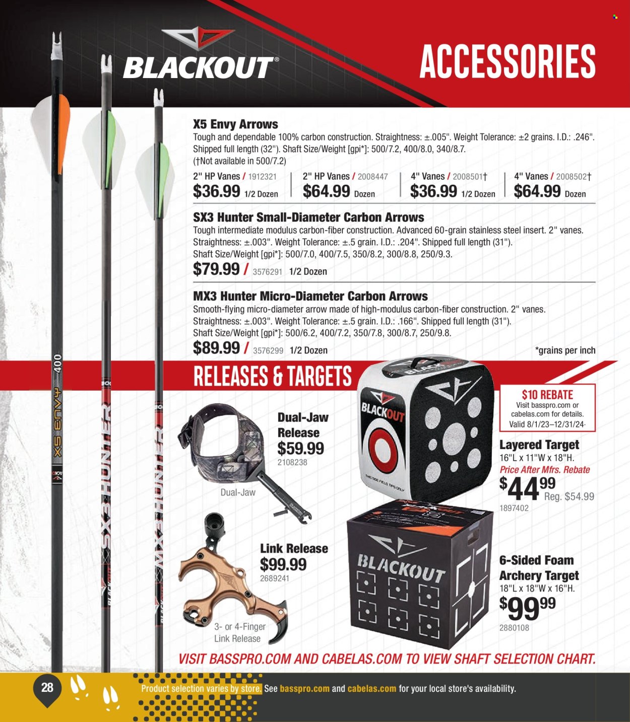 thumbnail - Bass Pro Shops Flyer - Sales products - Hewlett Packard, Hunter, layered target. Page 28.