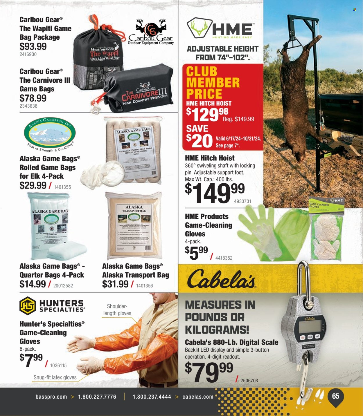 thumbnail - Bass Pro Shops Flyer - Sales products - gloves, Snug, bag. Page 65.