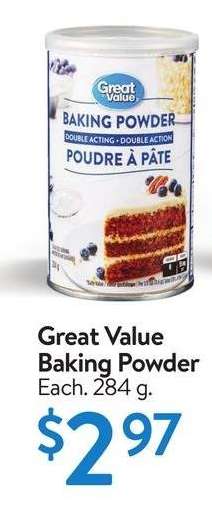 Great Value Baking Powder - Each. 284 g.