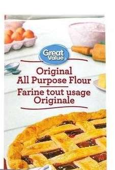 Great Value All-Purpose Flour - Each. 270 g - 2.5 kg.
#31292878.