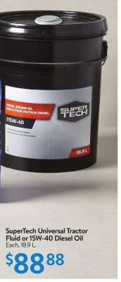 SuperTech Universal Tractor Fluid or 15W-40 Diesel Oil - Each. 18 L
31278813