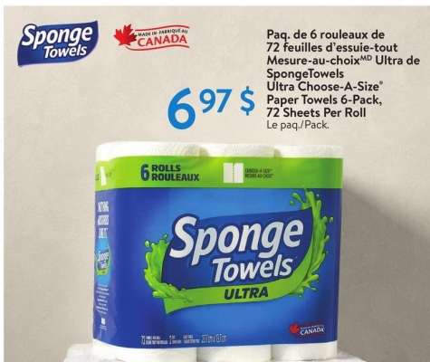 SpongeTowels Ultra Choose-A-Size® Paper Towels 6-Pack, 72 Sheets Per Roll - Pack.
#30752218