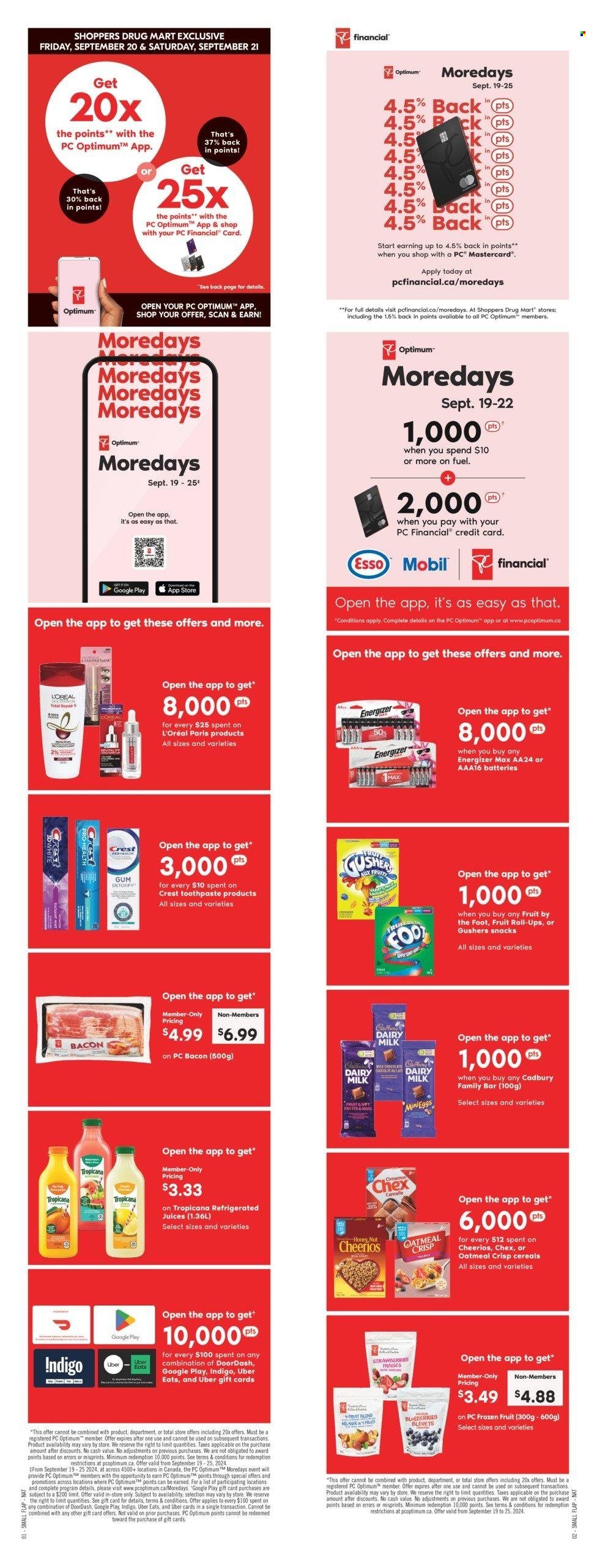 Shoppers Drug Mart flyer - September 21, 2024 - September 26, 2024. Page 1