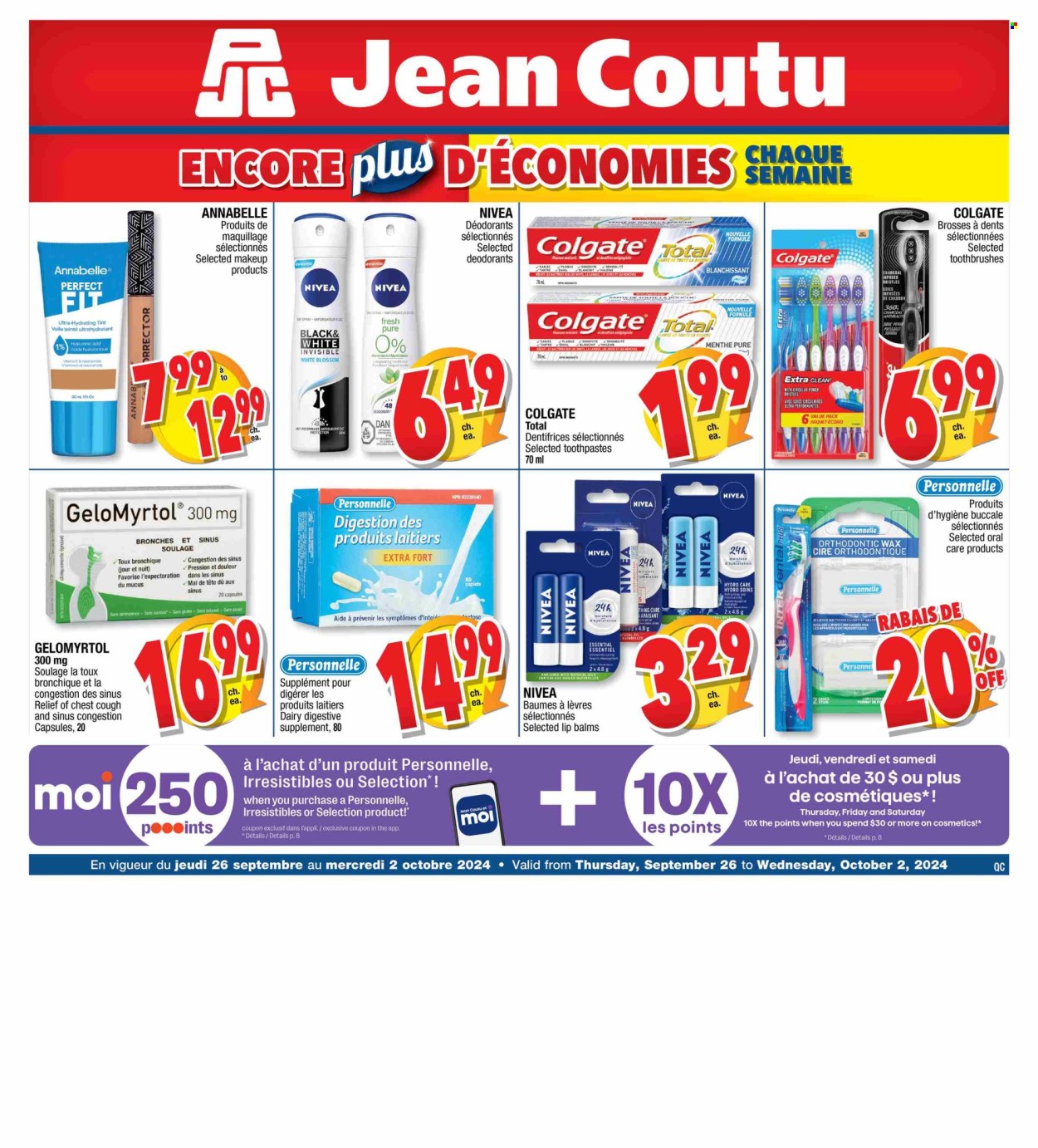 Jean Coutu flyer - September 26, 2024 - October 02, 2024. Page 1