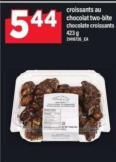 CROISSANTS AU CHOCOLAT TWO-BITE CHOCOLATE CROISSANTS 423 G