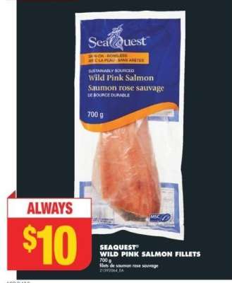 SEAQUEST® WILD PINK SALMON FILLETS, 700 g - filets de saumon rose sauvage