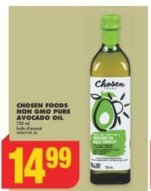 CHOSEN FOODS NON GMO PURE AVOCADO OIL, 750 mL - huile d'avocat