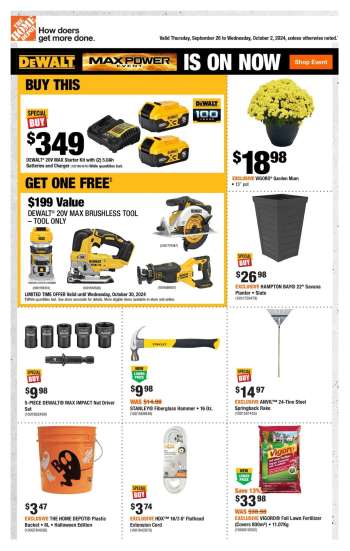 The Home Depot Flyer - September 26, 2024 - October 02, 2024.