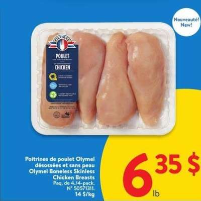 Olymel Boneless Skinless Chicken Breasts - 4-pack.
50571311