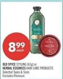 OLD SPICE STYLING (63g) or HERBAL ESSENCES HAIR CARE PRODUCTS - Selected Types & Sizes