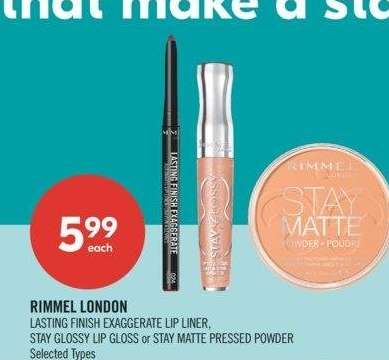 RIMMEL LONDON LASTING FINISH EXAGGERATE LIP LINER STAY GLOSSY LIP GLASS Or STAY MATTE PRESSED POWDER - Selected Types