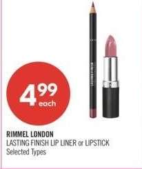 RIMMEL LONDON LASTING FINISH LIP LINER or LIPSTICK - Selected Types