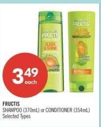 FRUCTIS SHAMPOO (370mL) or CONDITIONER (354mL) - Selected Types