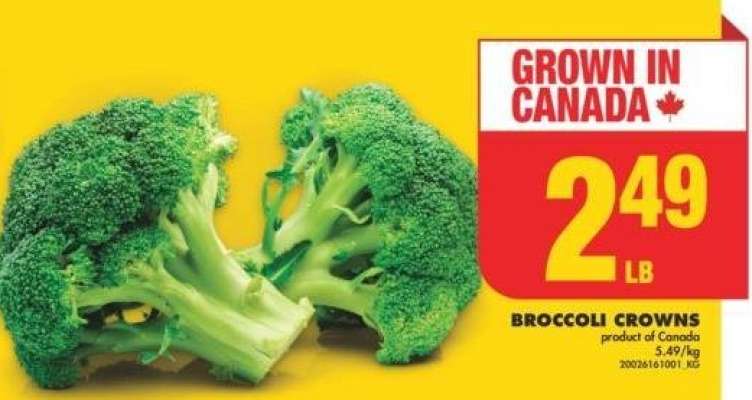 BROCCOLI CROWNS - Product of Canada 5.49/kg