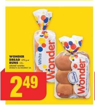 WONDER BREAD, 570 g or BUNS, 12's - Selected varieties