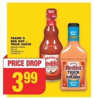 FRANK'S RED HOT or THICK SAUCE, 354 mL - Selected varieties