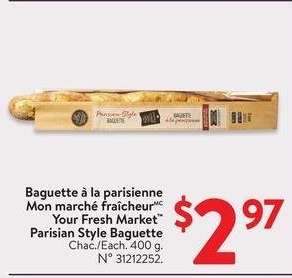 Your Fresh Market Parisian Style Baguette - Each. 400 g

31212252