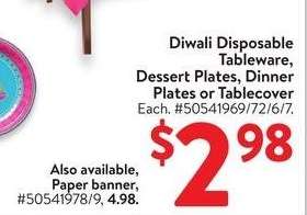 Diwali Disposable Dessert Plates - Each. #50541976.