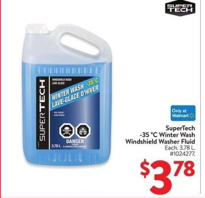 SuperTech -35°C Winter Wash Windshield Washer Fluid - Each. 3.78 L.
1024277