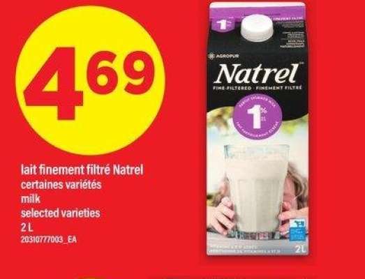 LAIT FINEMENT FILTRÉ NATREL | milk, 2 L - certaines variétés

selected varieties