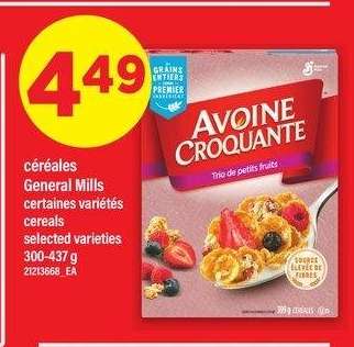 CÉRÉALES GENERAL MILLS | cereals, 300-437 g - Certaines variétés

selected varieties