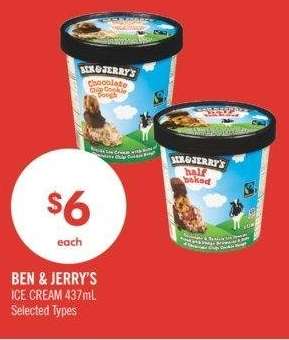 BEN & JERRY'S ICE CREAM - 473mL
Selected Types