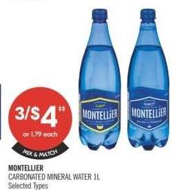 MONTELLIER CARBONATED MINERAL WATER - 1 L