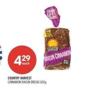 COUNTRY HARVEST CINNAMON RAISIN BREAD - 600g