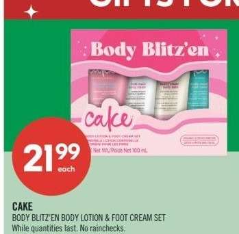 CAKE BODY BLITZ'EN BODY LOTION & FOOT CREAM SET