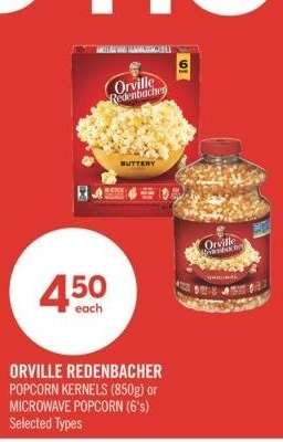 ORVILLE REDENBACHER POPCORN KERNELS (850g) or MICROWAVE POPCORN (6's) - Selected Types