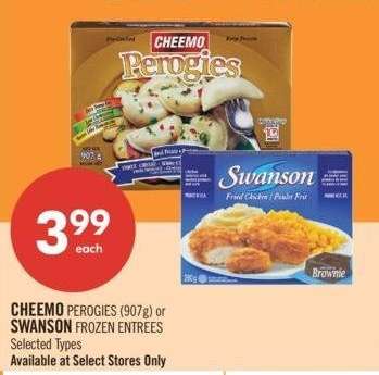 CHEEMO PEROGIES (907g) or SWANSON FROZEN ENTREES - Selected Types