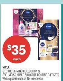 NIVEA Q10 THE FIRMING COLLECTION or FEEL MOISTURIZED SKINCARE ROUTINE GIFT SETS