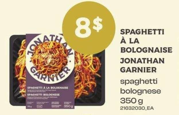 SPAGHETTI À LA BOLOGNAISE JONATHAN GARNIER | spaghetti bolognese, 350 G