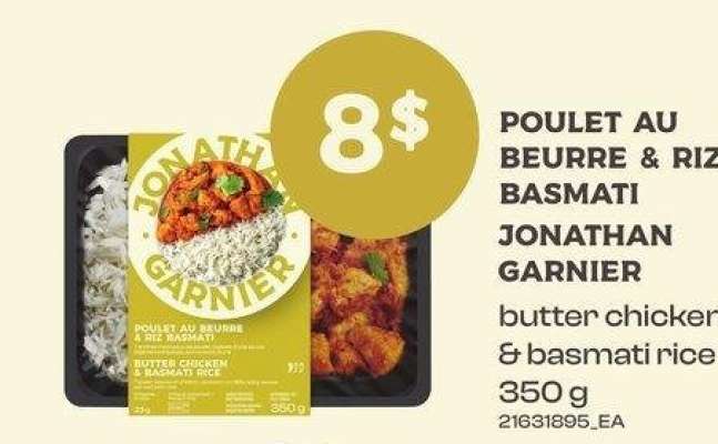 POULET AU BEURRE & RIZ BASMATI JONATHAN GARNIER | butter chicken & basmati rice. 350 G