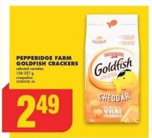 PEPPERIDGE FARM GOLDFISH CRACKERS, 156-227 g - selected varieties

craquelins