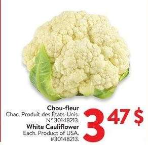 White Cauliflower - Each. Product of USA.
30148213