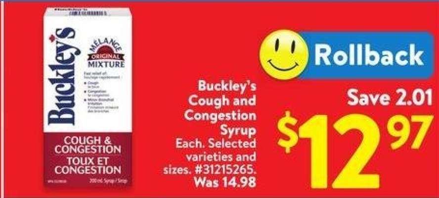 Buckley's Cough and Congestion Syrup - Each. Selected varieties and sizes.
31215265