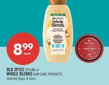 OLD SPICE STYLING or WHOLE BLENDS HAIR CARE PRODUCTS - Selected Types & Sizes