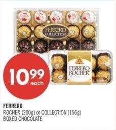 FERRERO ROCHER (200g) or COLLECTION (156g) BOXED CHOCOLATE