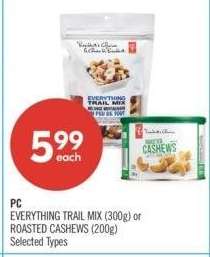 PC EVERYTHING TRAIL MIX (300g) or ROASTED CASHEWS (200g) - Selected Types