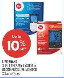 LIFE BRAND 3-IN-1 THERAPY SYSTEM or BLOOD PRESSURE MONITOR - Selected Types