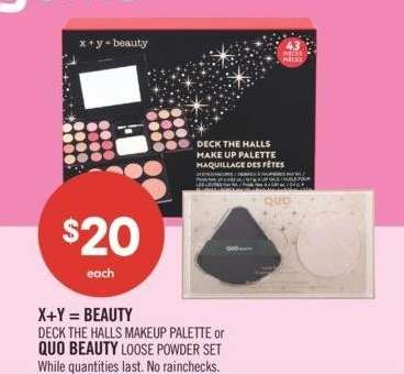 X+Y = BEAUTY DECK THE HALLS MAKEUP PALETTE or QUO BEAUTY LOOSE POWDER SET