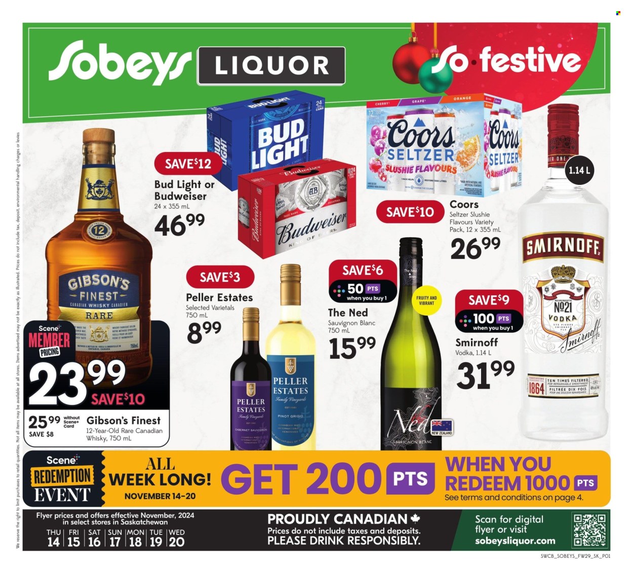 Sobeys Liquor flyer - November 14, 2024 - November 20, 2024. Page 1