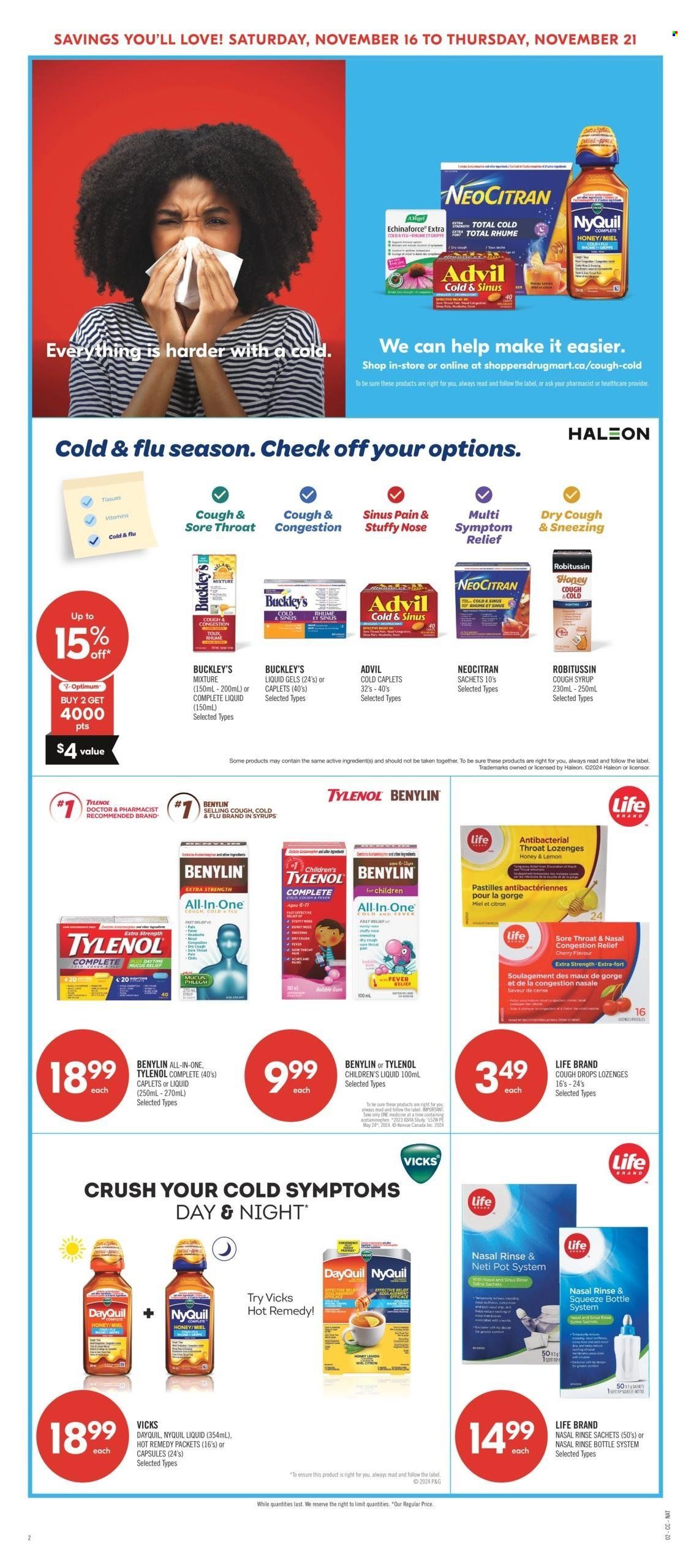 Shoppers Drug Mart flyer - November 16, 2024 - November 21, 2024. Page 1