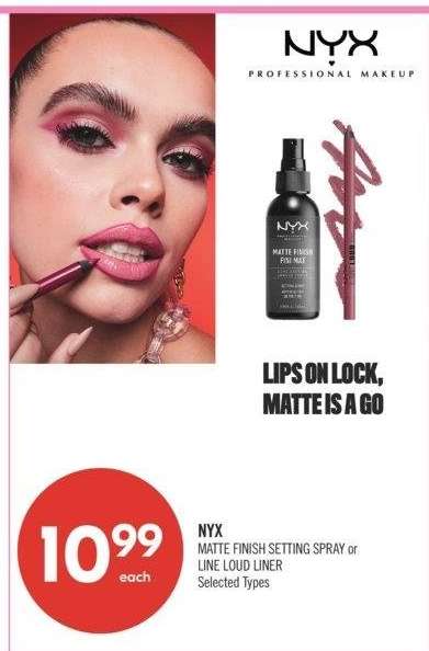 NYX MATTE FINISH SETTING SPRAY or LINE LOUD LINER - Selected Types