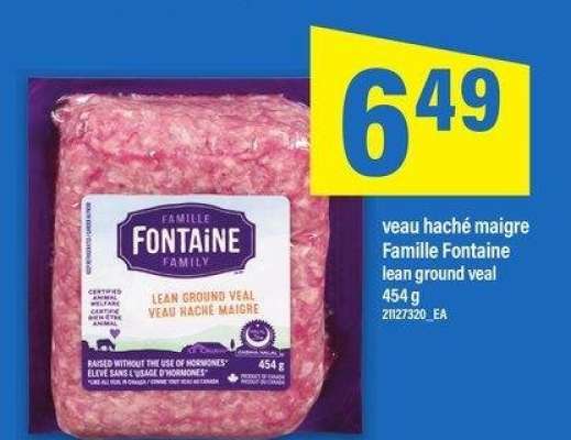 VEAU HACHÉ MAIGRE FAMILLE FONTAINE | LEAN GROUND VEAL, 454 g