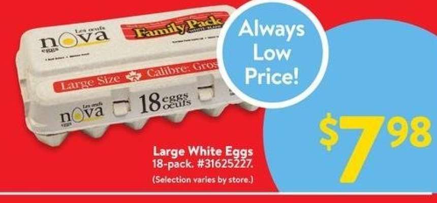 Large White Eggs - 18-pack.
31625227